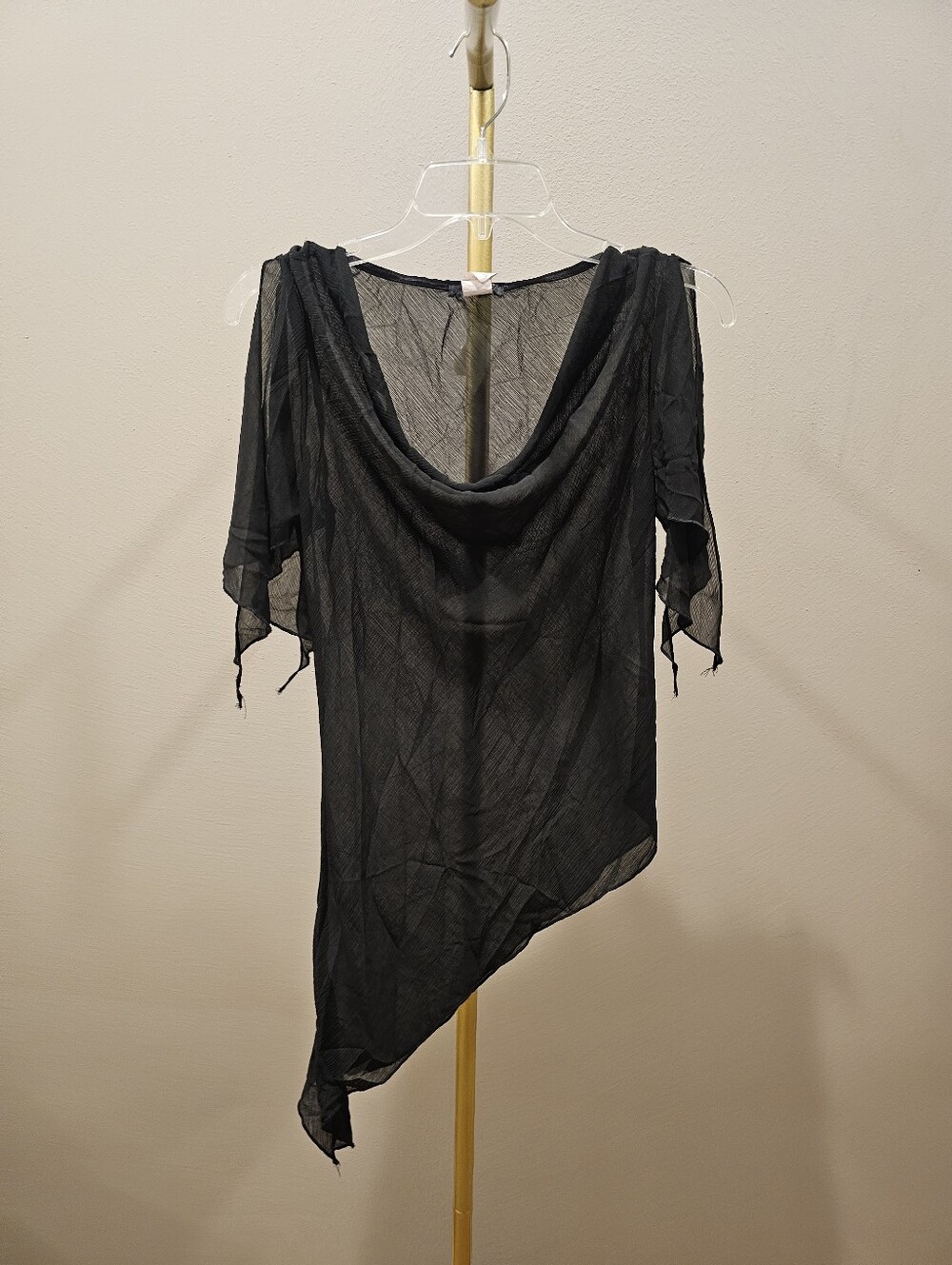 Vintage Women’s Black Sheer Swim Cover-Up Tunic